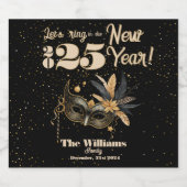 Lasst uns das neue Jahr Party glamourös rot klinge Schaumweinetikett (Einzelnes Label)