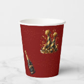 Lasst uns das neue Jahr Party glamourös rot Schwar Pappbecher (Rückseite)