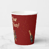 Lasst uns das neue Jahr Party glamourös rot Schwar Pappbecher (Links)