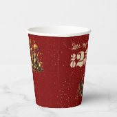 Lasst uns das neue Jahr Party glamourös rot Schwar Pappbecher (Rechts)