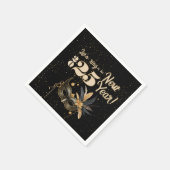 Lasst uns das neue Jahr Party glamourös Schwarz kl Serviette (Ecke)