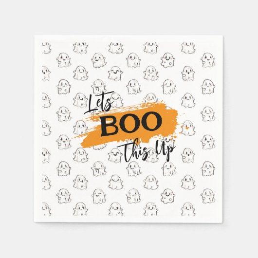 Lasst uns das Niedliche Ghost-Muster ankurbeln Serviette (Vorderseite)