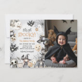 Lasst uns das Niedliche Ghost-Party-Foto "Spooky H Einladung (Vorderseite)