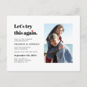"Lasst uns das noch einmal versuchen." | Foto Datu Einladungspostkarte (Vorderseite)
