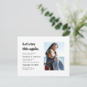 "Lasst uns das noch einmal versuchen." | Foto Datu Einladungspostkarte (Stehend Vorderseite)