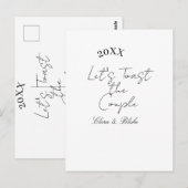 Lasst uns das Paar Verlöbnis Hochzeitsfeier prost Postkarte (Vorne/Hinten)