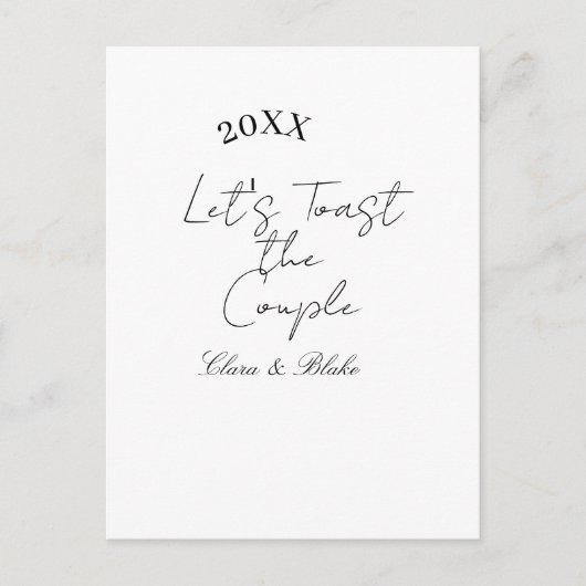 Lasst uns das Paar Verlöbnis Hochzeitsfeier prost Postkarte (Vorderseite)