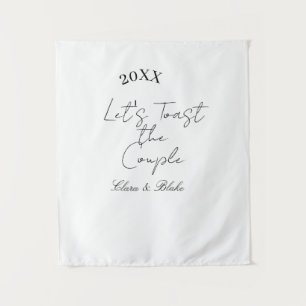 Lasst uns das Paar Verlobung Hochzeitsfeier proste Wandteppich