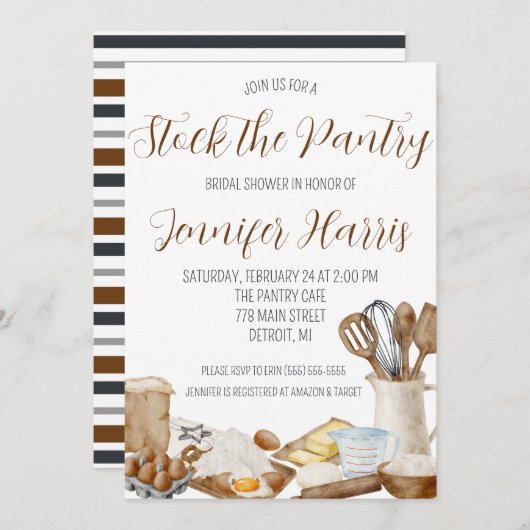 Lasst uns das Pantry Kitchen Theme-Brautparty able Einladung (Vorne/Hinten)
