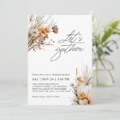 Lasst uns das Party des Aquarellfarben-Erntedanks  Einladung (Stehend Vorderseite)