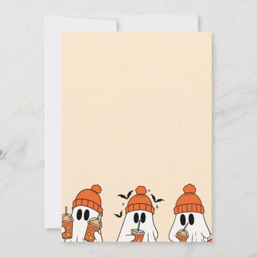 Lasst uns das Spooky Pumpkin Ghost-Halloween-Party Einladung (Rückseite)