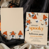 Lasst uns das Spooky Pumpkin Ghost-Halloween-Party Einladung