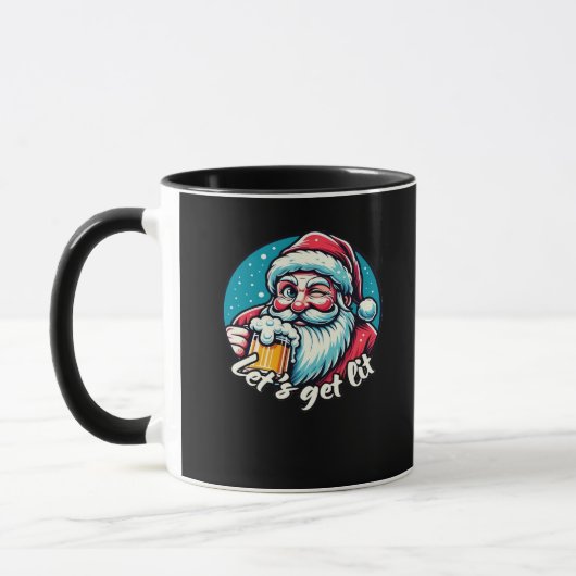 Lasst uns das Trinken des Weihnachtsmanns genießen Tasse (Links)