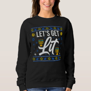 Lasst uns das Weihnachten Hanukkah Menorah Jüdisch Sweatshirt