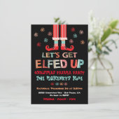 Lasst uns das Weihnachts-Pajama-Party erledigen Einladung (Stehend Vorderseite)