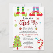 Lasst uns das Weihnachtsfest-Party Elf Xmas erledi Einladung (Vorderseite)
