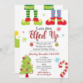 Lasst uns das Weihnachtsfest-Party Elf Xmas erledi Einladung (Vorne/Hinten)