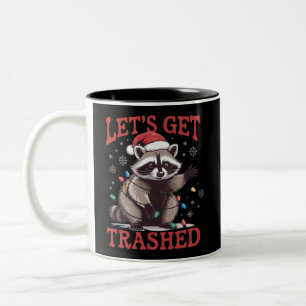 Lasst uns das Weihnachtswaschbär-Wildes-Meme zerle Zweifarbige Tasse