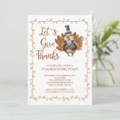 Lasst uns dem türkischen Erntedank Party danken Einladung (Stehend Vorderseite)