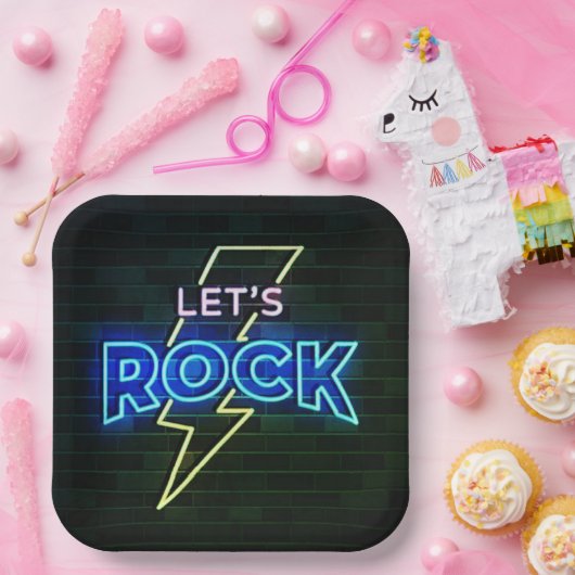 Lasst uns den Blitzschlag 2 markieren Pappteller (Party)