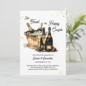 Lasst uns den Champagner auf der Ice-Engagement-Pa Einladung (Stehend Vorderseite)