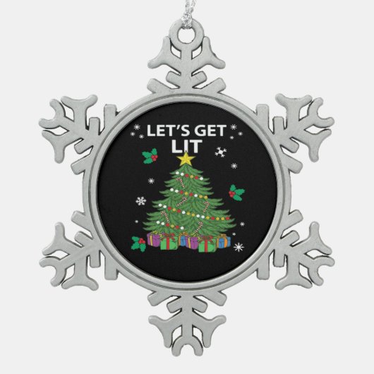 Lasst uns den essenziellen ästhetischen Stil sehen Schneeflocken Zinn-Ornament (Vorderseite)