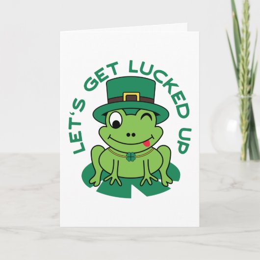 Lasst uns den Frosch zum Glück zum St. Patrick's D Karte (Vorderseite)
