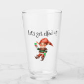 Lasst uns den Funny Holiday Elf verlassen Glas (Vorderseite)