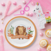 Lasst uns den gestopften Erntedank Türkei Pappteller (Party)