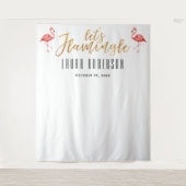 Lasst uns den Hintergrund des Flamingle-Brautparty Wandteppich (Vorderseite)