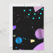 Lasst uns den Jahrtausend-Retro-Neon Pink zum Gebu Einladung (Rückseite)