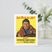 Lasst uns den Job beenden! Postkarte (Stehend Vorderseite)