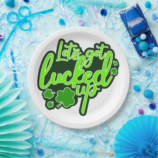 Lasst uns den lustigen St. Patrick's Day ausklinge Pappteller (Party)