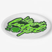 Lasst uns den lustigen St. Patrick's Day ausklinge Pappteller (Schrägansicht)