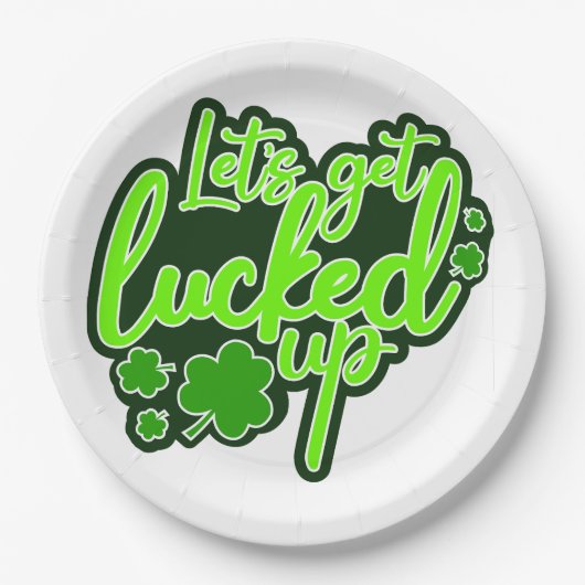 Lasst uns den lustigen St. Patrick's Day ausklinge Pappteller (Vorderseite)