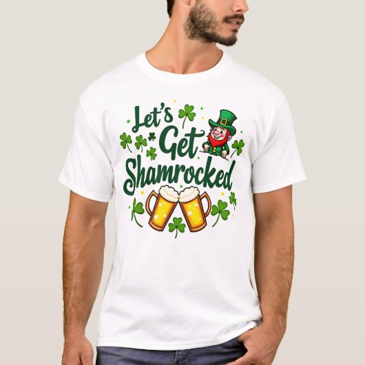 Lasst uns den lustigen St. Patrick's Day mit Shamr T-Shirt (Vorderseite)