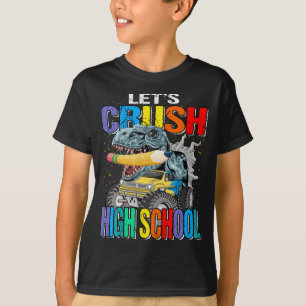 Lasst uns den Monster-Truck-Dinosaurier-Junge der T-Shirt