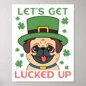 Lasst uns den Mops Kleeblatt St. Patrick's Day zum Poster (Vorne)