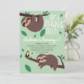 Lasst uns den Niedlichen Sloth-Kindergeburtstag au Einladung (Stehend Vorderseite)