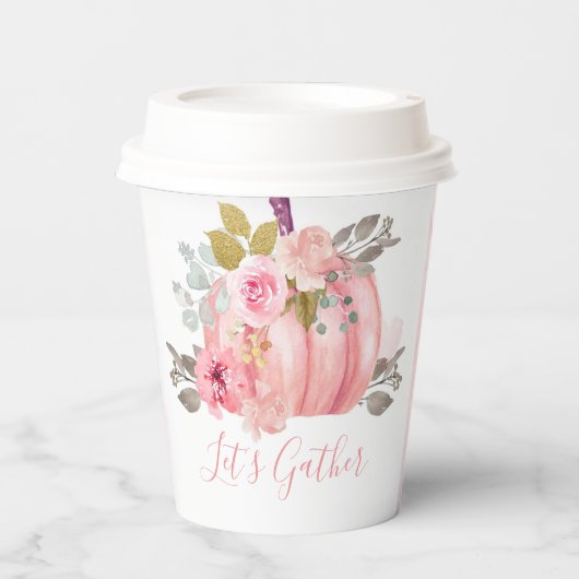 Lasst uns den Pumpkin Peony Paper Cup für Freunde Pappbecher (Vorderseite)