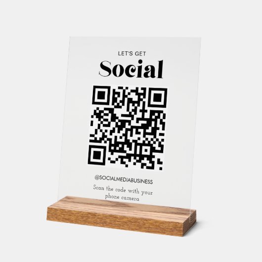 Lasst uns den QR-Kodex für Personalisierte soziale Acrylschild (Winkel)