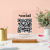 Lasst uns den QR-Kodex für Personalisierte soziale Acrylschild (Hochzeit)