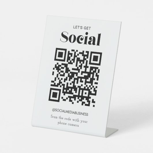 Lasst uns den QR-Kodex für Personalisierte soziale Sockelschild (Vorderseite)