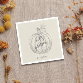 Lasst uns den rustikalen Pumpkin-Erntedank Napkin  Serviette