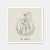 Lasst uns den rustikalen Pumpkin-Erntedank Napkin Serviette (Vorderseite)