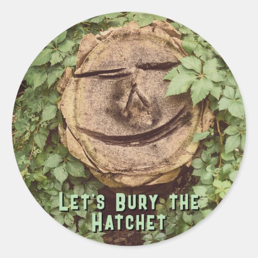 "Lasst uns den Schläger begraben" Runder Aufkleber (Vorderseite)