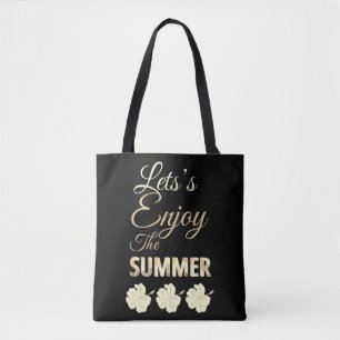 Lasst uns den Sommer genießen Tropische Hibiskusbl Tasche