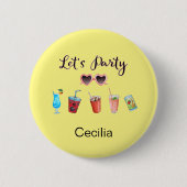 Lasst uns den Sommer Personalisiert mit Namen Part Button (Vorderseite)