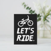 Lasst uns den Spaß von Stadt und Mountain-Cyclist  Postkarte (Stehend Vorderseite)