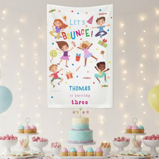 Lasst uns den springenden Park-Kindergeburtstag ab Banner